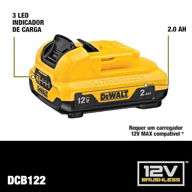 Parafusadeira e Furadeira a Bateria DEWALT DCD710D2 12V MAX Li-Ion 3/8 Pol. com 2 Baterias e Carregador