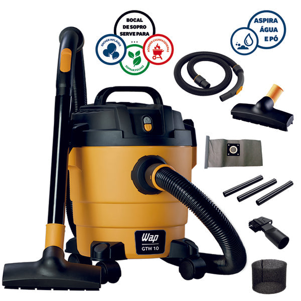 Aspirador de Pó e Água WAP GTW10 1400W – Amarelo e Preto
