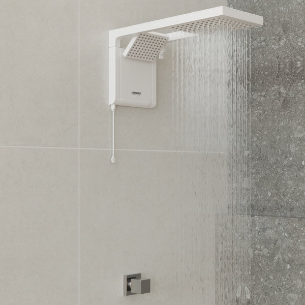Chuveiro Elétrico Eletrônico Lorenzetti Acqua Duo Ultra 6800W 220V Branco Quadrado