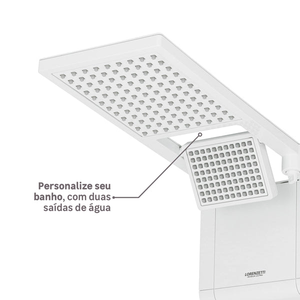 Chuveiro Elétrico Eletrônico Lorenzetti Acqua Duo Ultra 6800W 220V Branco Quadrado
