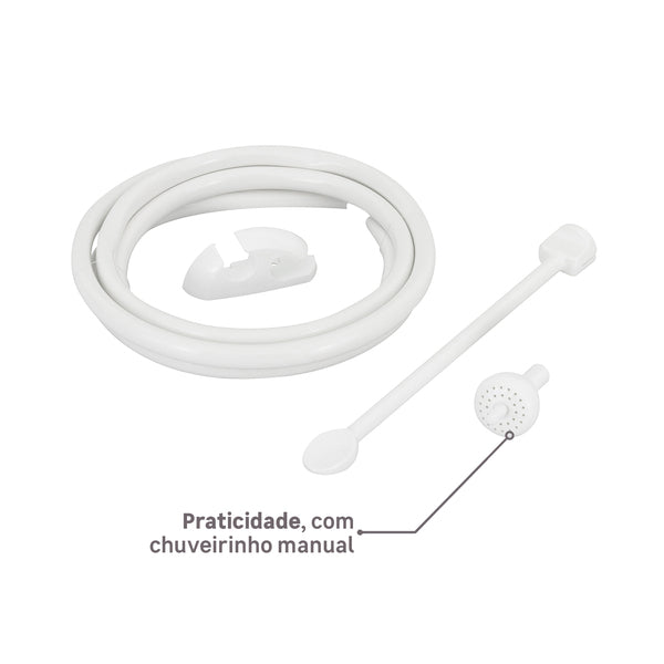 Chuveiro Elétrico Eletrônico Lorenzetti Loren Shower 7500W 220V Branco Quadrado