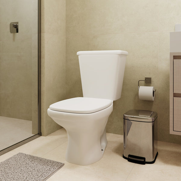Vaso Sanitário com Caixa Acoplada e Assento Branco Duplo Acionamento 3/6L Saída Vertical Mariana Icasa