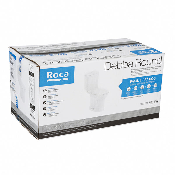 Vaso Sanitário Roca Round Branco com Caixa Acoplada 3/6L Saída Vertical