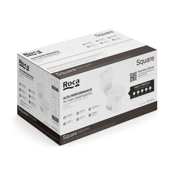Vaso Sanitário Roca Square Branco com Caixa Acoplada 3/6L Saída Vertical